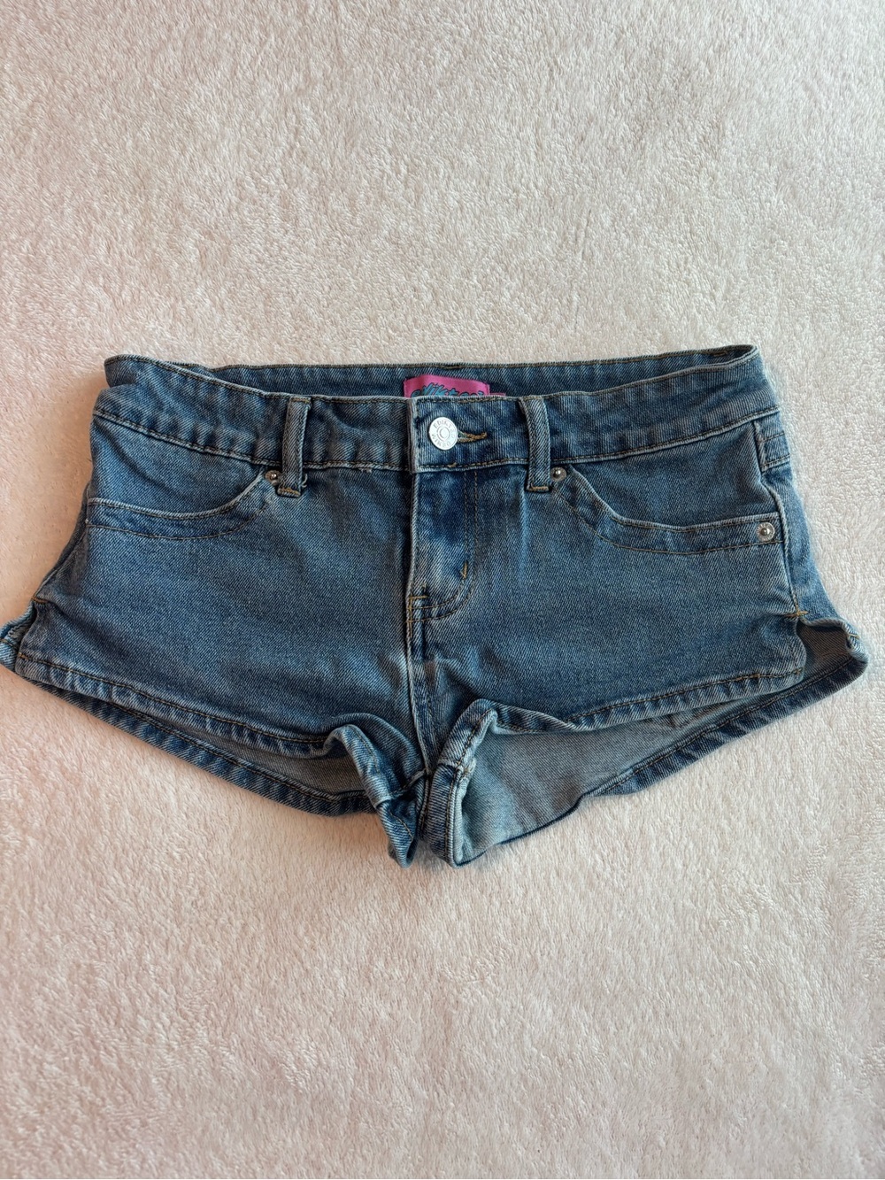 Edikted Dark Blue Denim Short Shorts